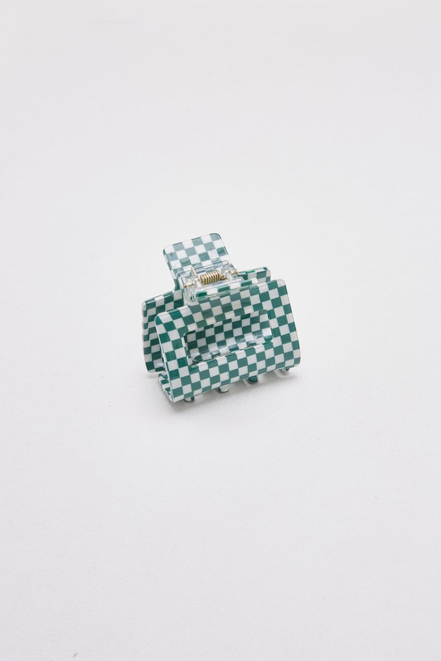 Women Afterall Hair Accessories | Wendy Hair Claw Green Small Checks