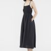 Women The Editor's Market Dresses | Zelda Linen Cross-Back Dress Black