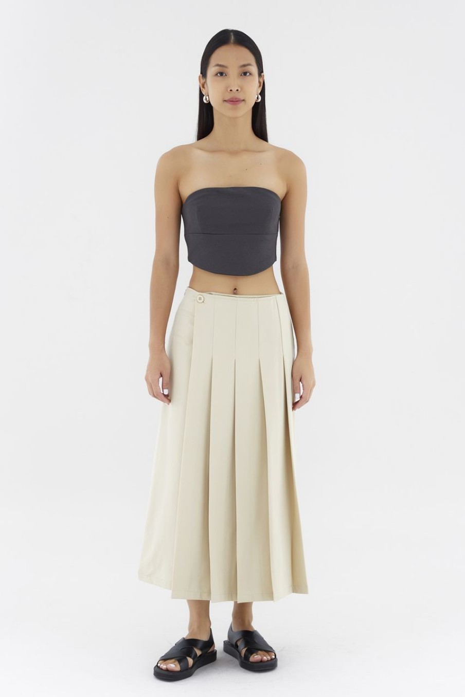 Women The Editor's Market Skirts | Mayce Mid-Rise Pleated Skirt Marzipan