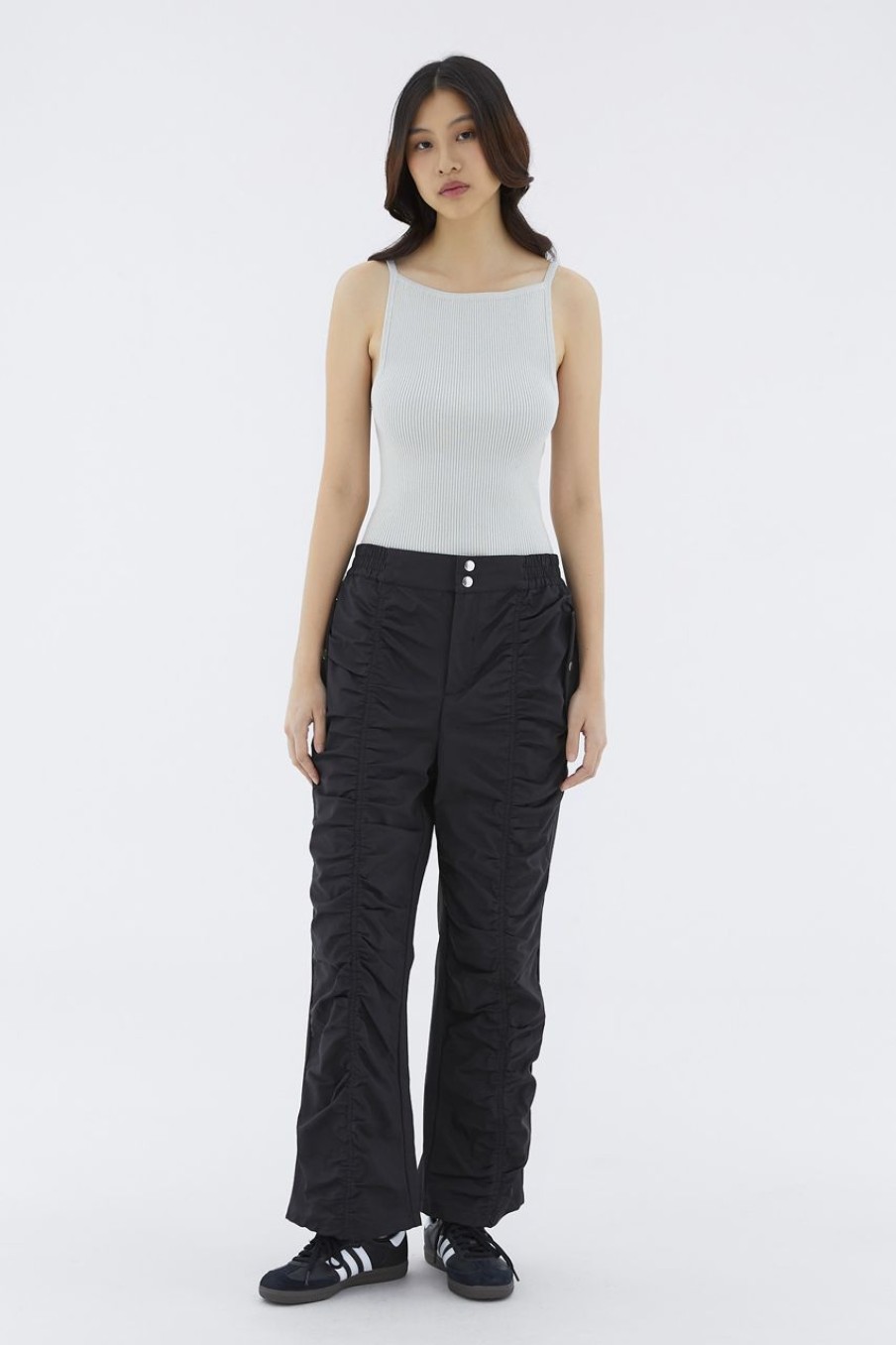 Women The Editor's Market Pants | Julby Ruched Straight Pants Black