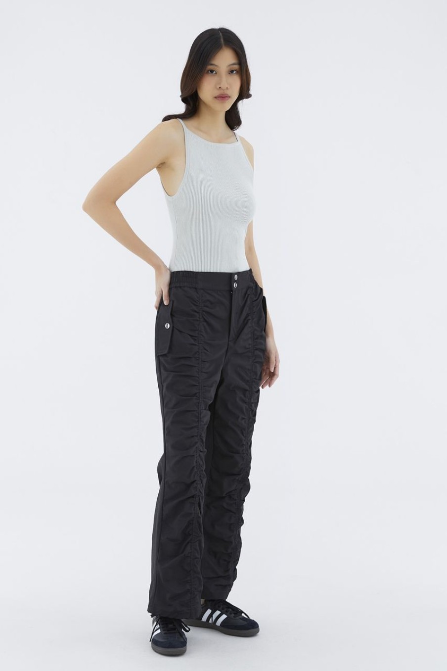 Women The Editor's Market Pants | Julby Ruched Straight Pants Black