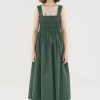 Women The Editor's Market Dresses | Stefani Ruched Dress Forest Green