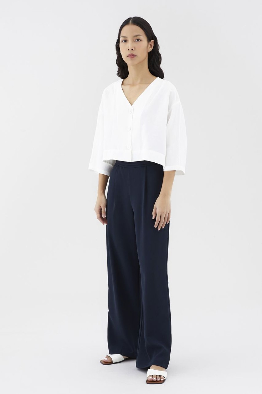 Women The Editor's Market Tops | Nadalia Button-Down Top White