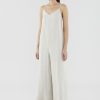 Women The Editor's Market Jumpsuits | Thelma Linen V-Neck Jumpsuit Sand