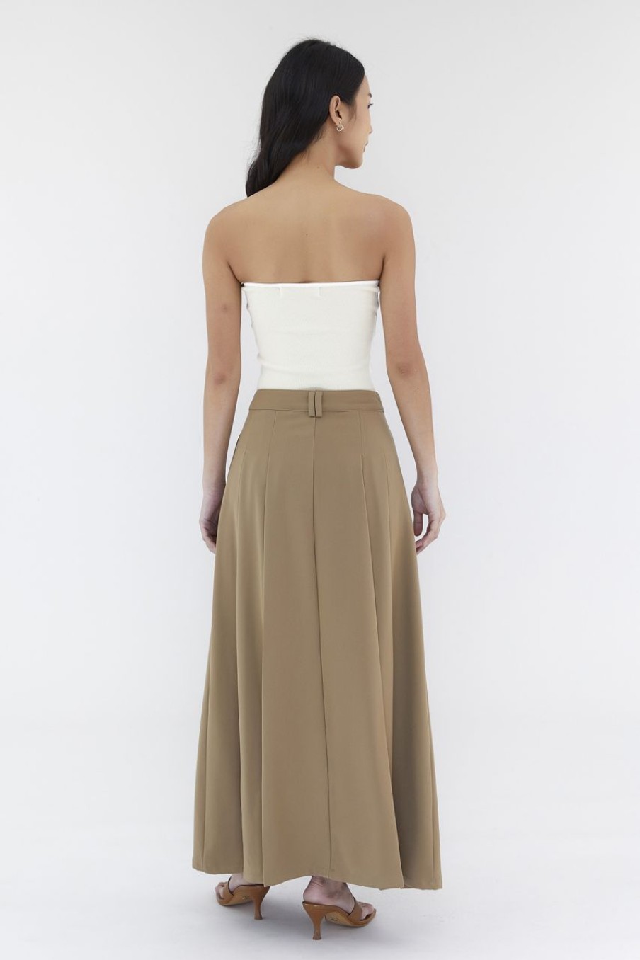 Women The Editor's Market Skirts | Juna Mid-Rise A-Line Skirt Tan