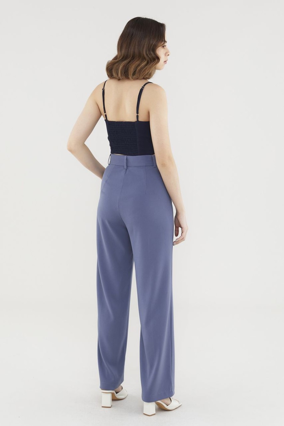 Women The Editor's Market Tops | Bailey Crop Camisole Navy Blue