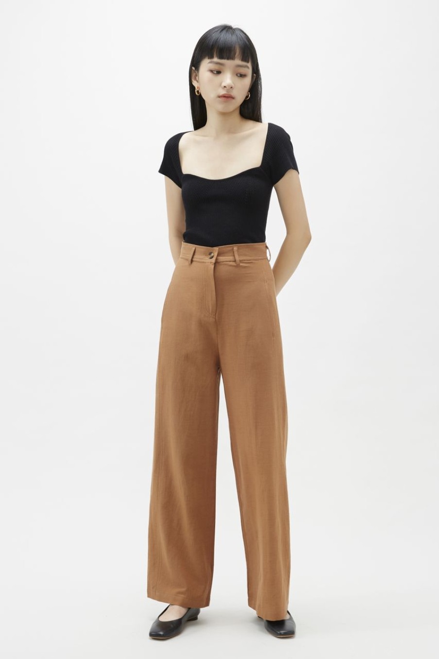 Women The Editor's Market Pants | Nellene Wide-Leg Pants Squash