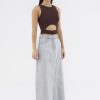 Women The Editor's Market Tops | Felisca Cut-Out Crop Tank Espresso