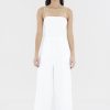 Women The Editor's Market Jumpsuits | Henzo Linen Wide Leg Jumpsuit White