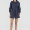 Women The Editor's Market Jumpsuits | Libbie Shirt Romper Navy Blue