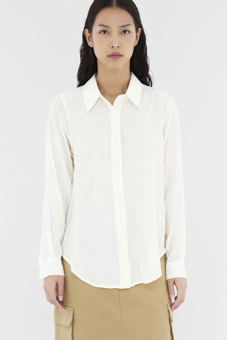 Women The Editor's Market Tops | Mikelle Relaxed Shirt Vanilla