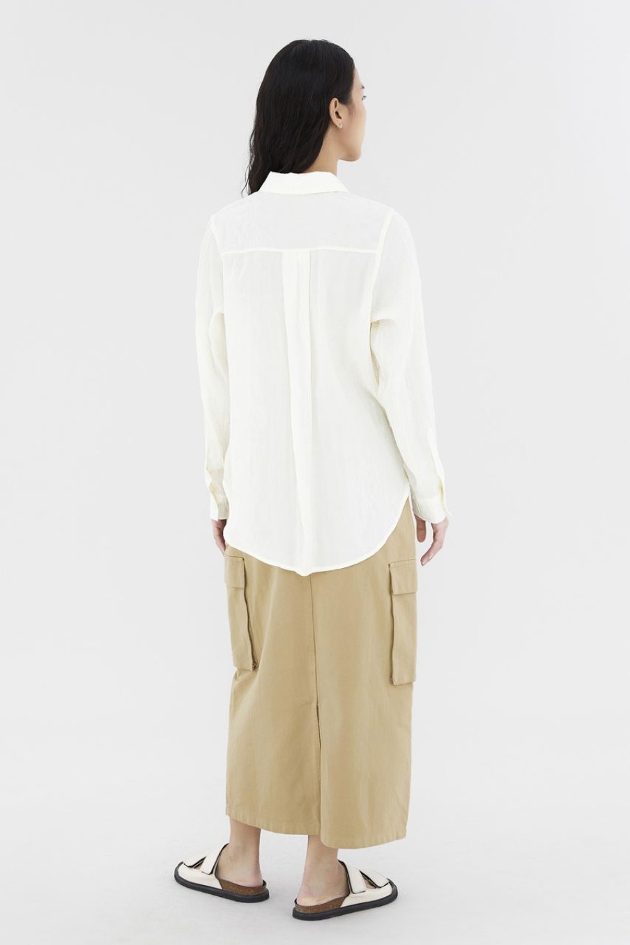 Women The Editor's Market Tops | Mikelle Relaxed Shirt Vanilla