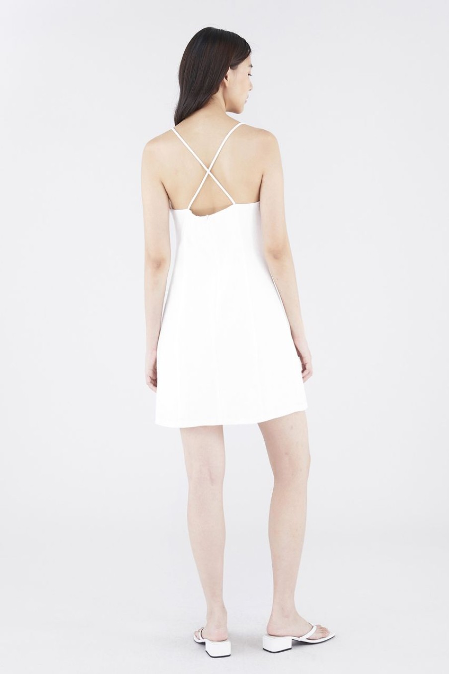 Women The Editor's Market Dresses | Ivelyn Cross Back Dress White