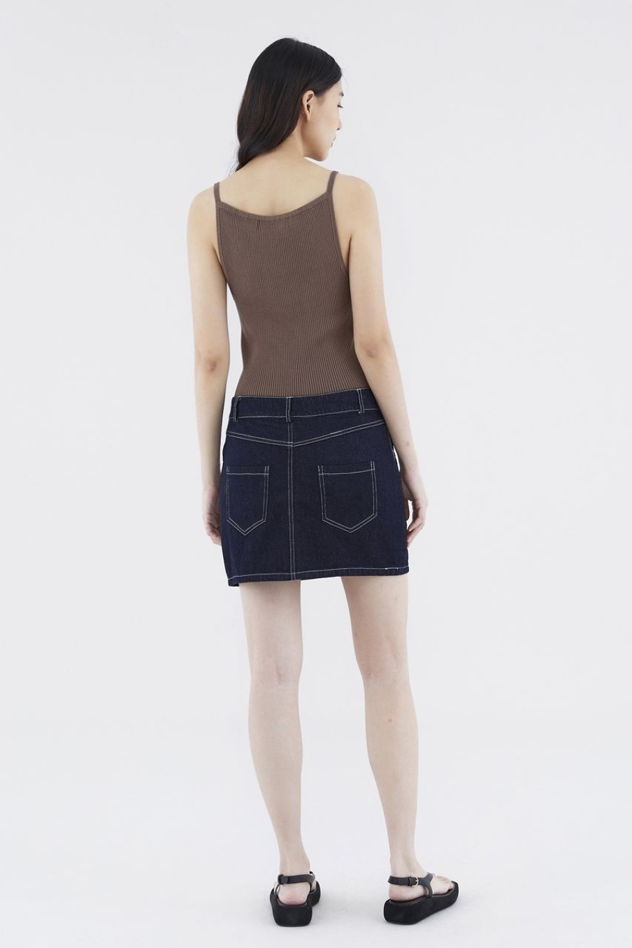 Women The Editor's Market Tops | Jeminic Square Knit Tank Umber