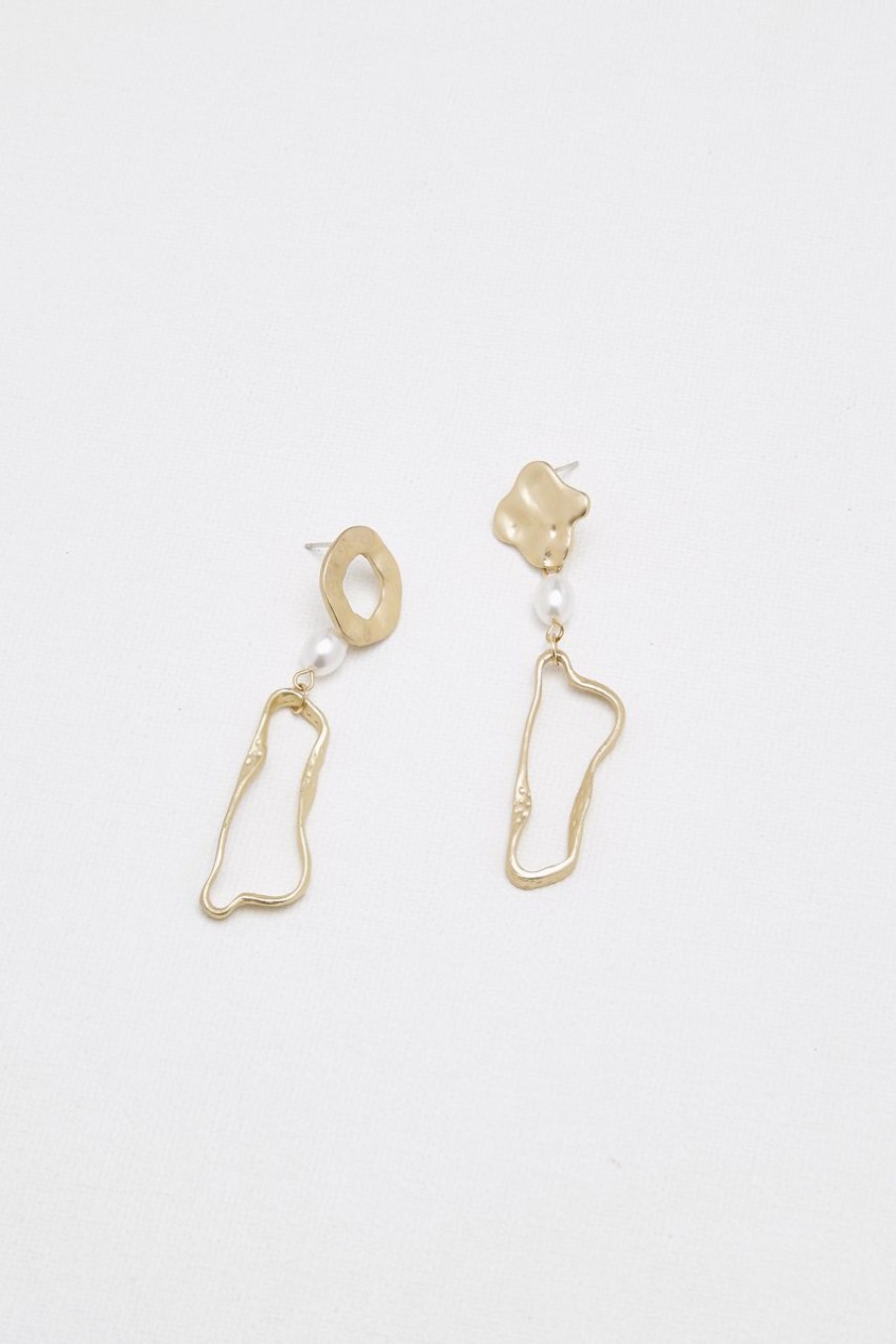 Women Afterall Earrings | Flora Drop Earrings Matte Gold