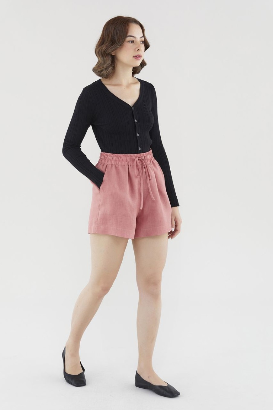 Women The Editor's Market Shorts | Bonita Linen Relaxed Shorts Raspberry