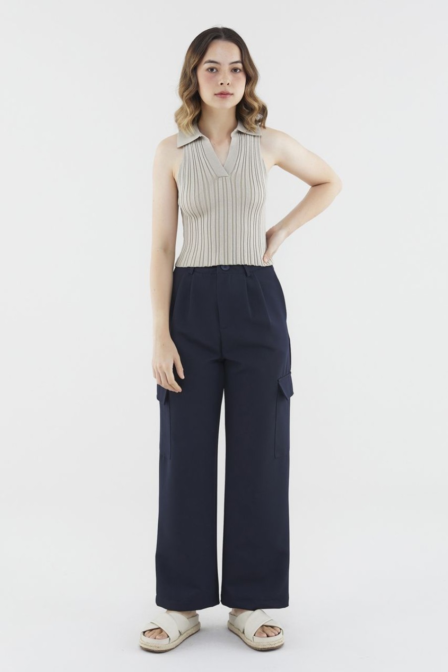 Women The Editor's Market Pants | Lylia Utility Pants Navy Blue