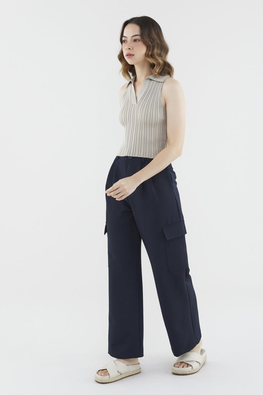 Women The Editor's Market Pants | Lylia Utility Pants Navy Blue