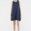 Women The Editor's Market Dresses | Myrah Linen Shift Dress Navy Blue