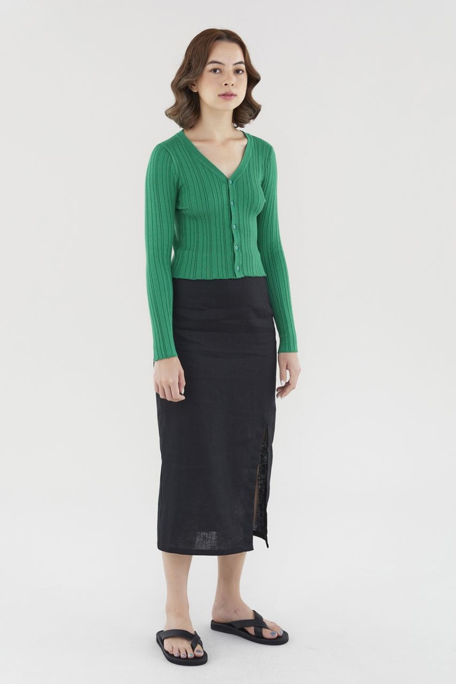 Women Palette Tops | Drena Crop Cardigan Lush Green