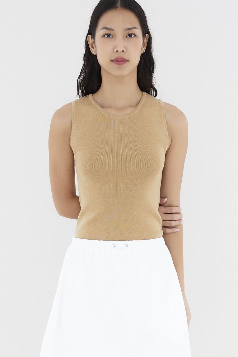 Women The Editor's Market Tops | Judie Knit Tank Camel