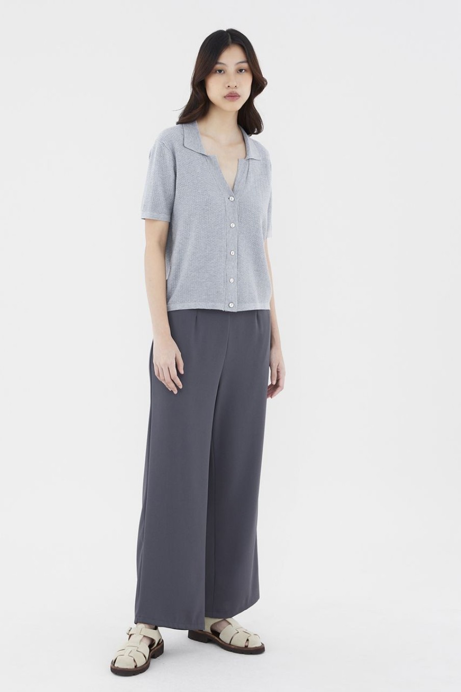 Women The Editor's Market Pants | Zion Wide Leg Pants Charcoal