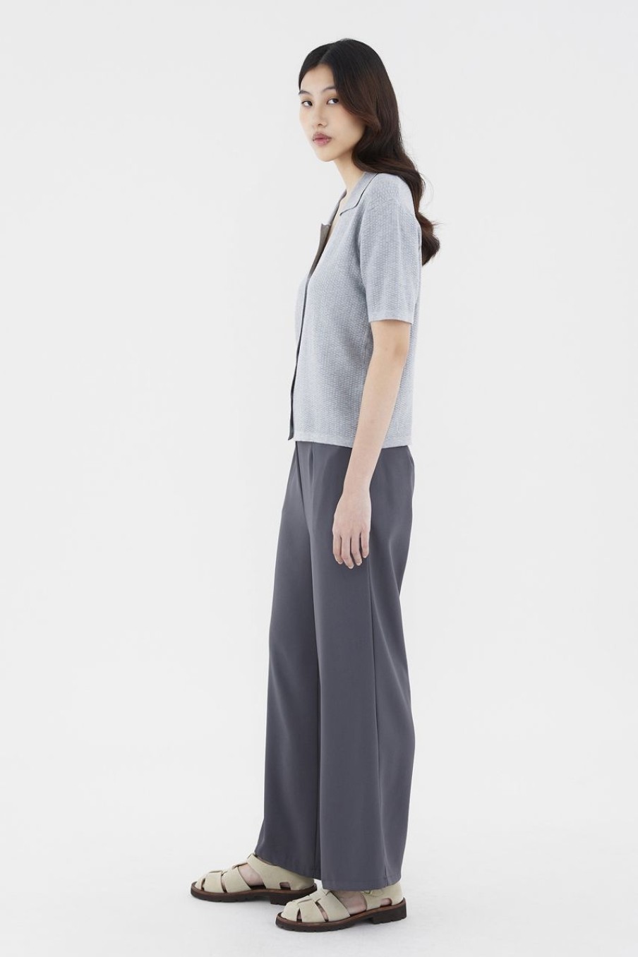 Women The Editor's Market Pants | Zion Wide Leg Pants Charcoal