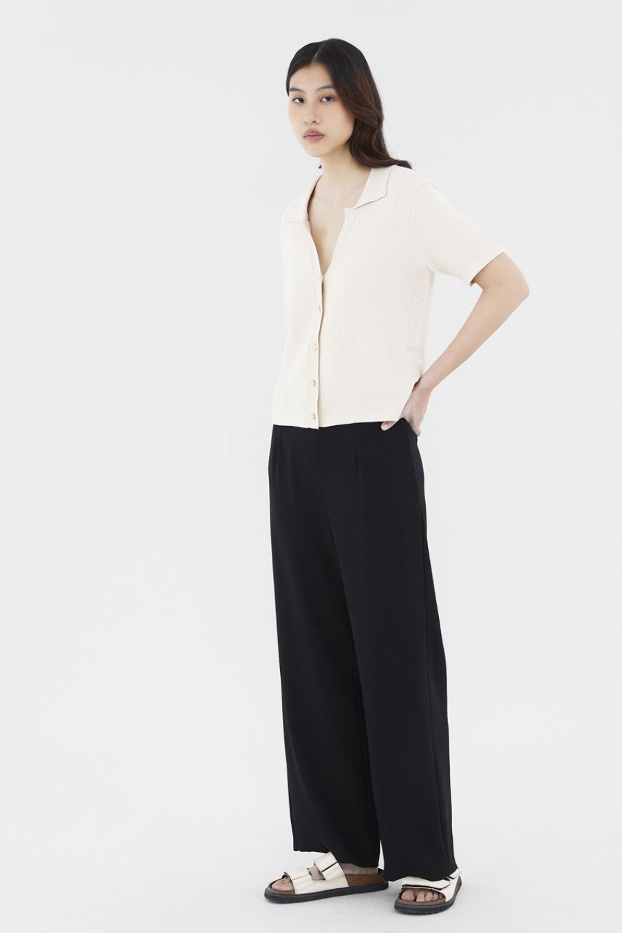 Women The Editor's Market Tops | Avery Polo Top Champagne