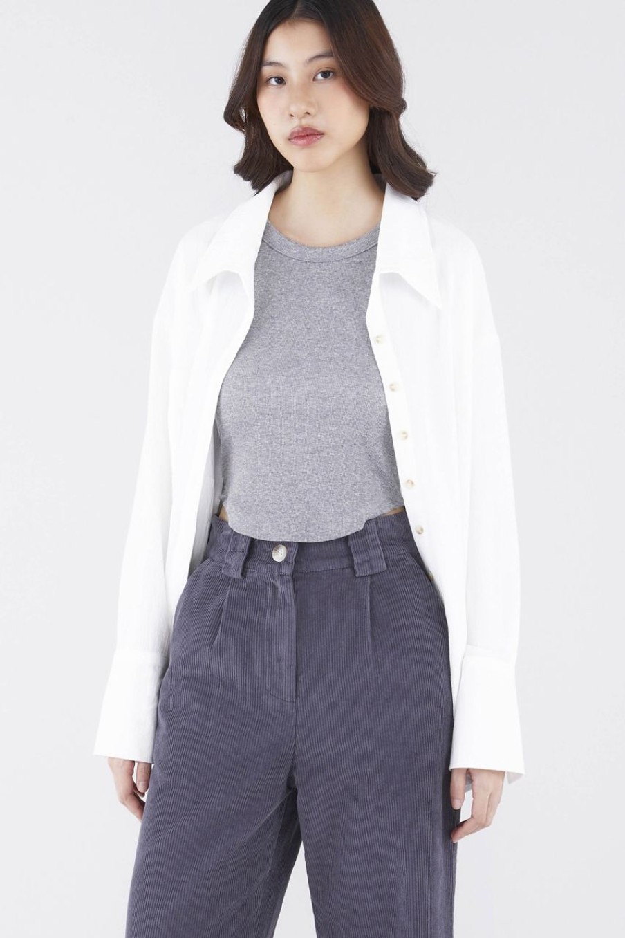 Women The Editor's Market Tops | Nella Oversized Shirt White