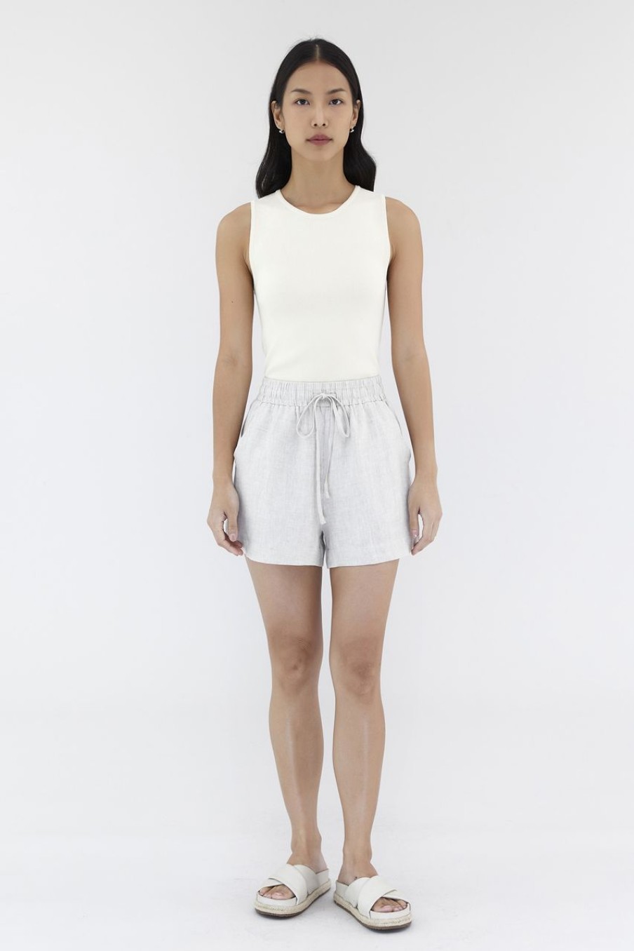 Women The Editor's Market Shorts | Bonita Linen Relaxed Shorts Sand