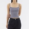 Women The Editor's Market Tops | Marloe Rib Crop Top Coal