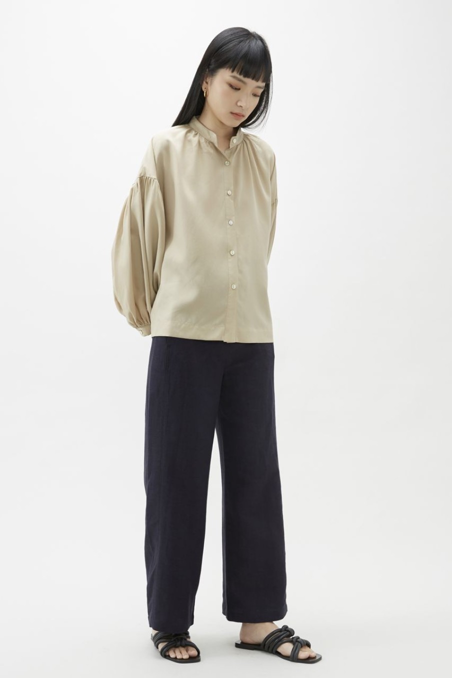 Women The Editor's Market Pants | Nellene Wide-Leg Pants Navy Blue