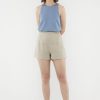 Women The Editor's Market Shorts | Corena Linen Relaxed Shorts Taupe