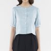 Women The Editor's Market Tops | Kellia Linen Button-Down Top Jade