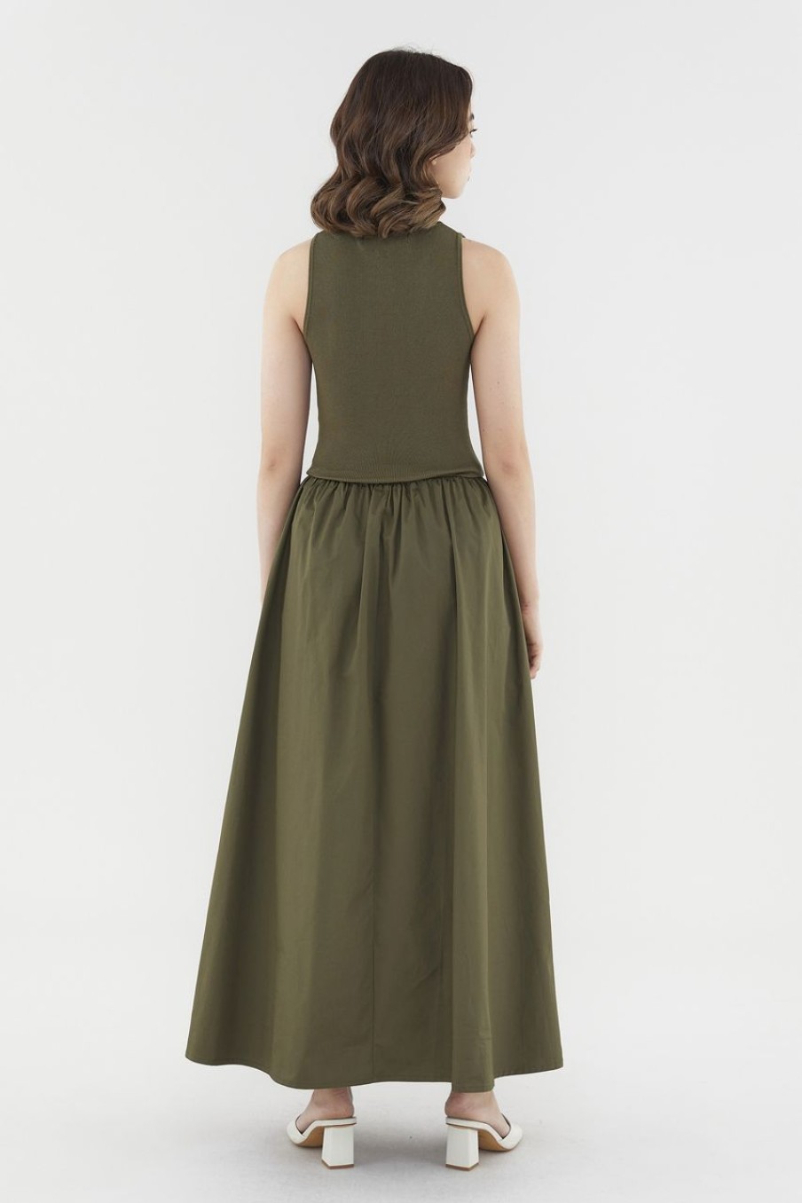 Women The Editor's Market Dresses | Andreana Tank Maxi Dress Dark Olive