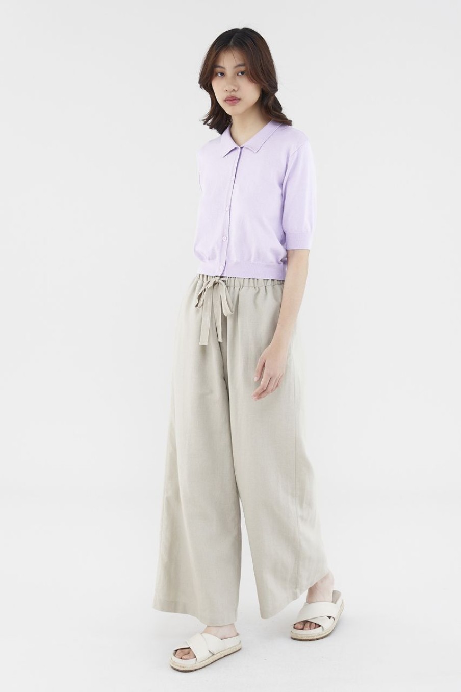 Women The Editor's Market Tops | Elsee Knit Polo Tee Lilac