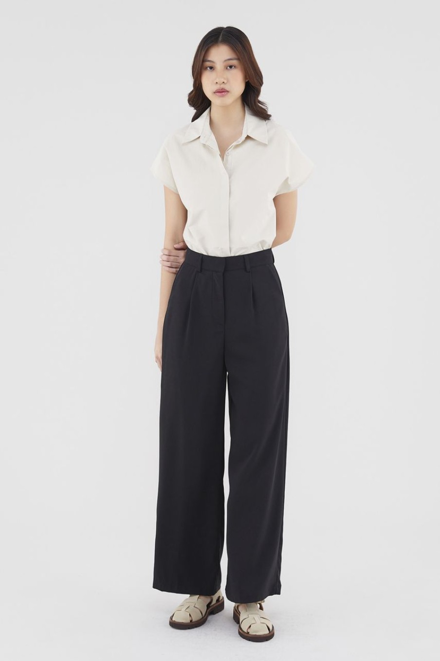 Women Palette Pants | Elicia Wide-Leg Pants Black