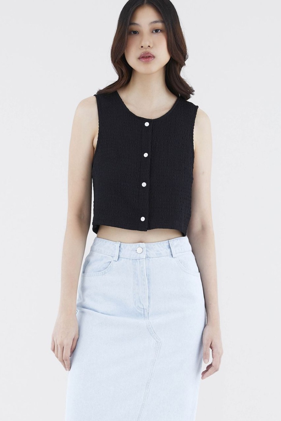 Women The Editor's Market Tops | Judave Button-Down Top Black