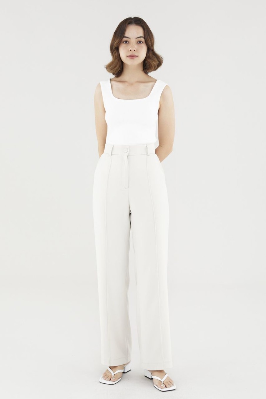 Women The Editor's Market Pants | Edelyn High-Waist Pants Cream