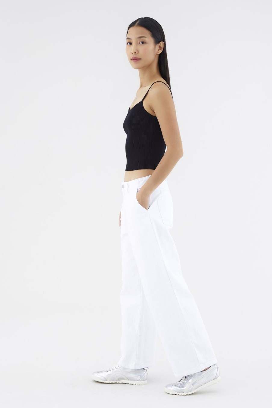 Women The Editor's Market Pants | Alaric Low-Rise Relaxed Pants White