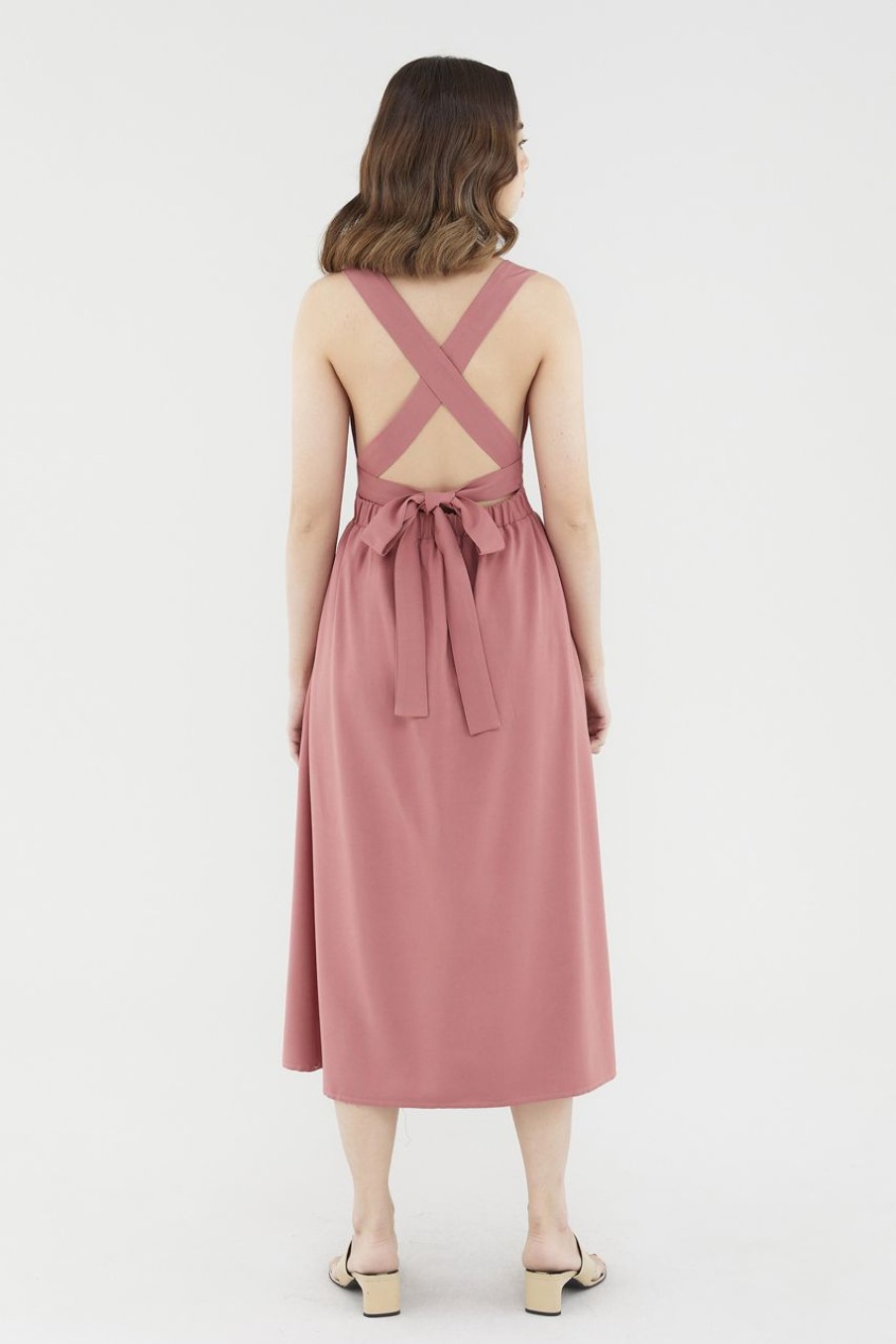 Women The Editor's Market Dresses | Kelly Cross-Back Dress Raspberry