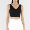 Women The Editor's Market Tops | Felice V-Neck Crop Tank Black