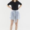 Women The Editor's Market Shorts | Thyra Linen Belted Shorts Sky Blue