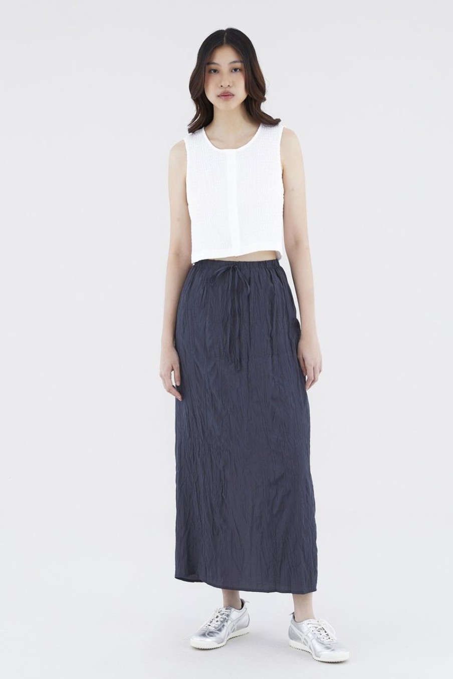 Women The Editor's Market Skirts | Synvere Drawstring Straight Skirt Charcoal