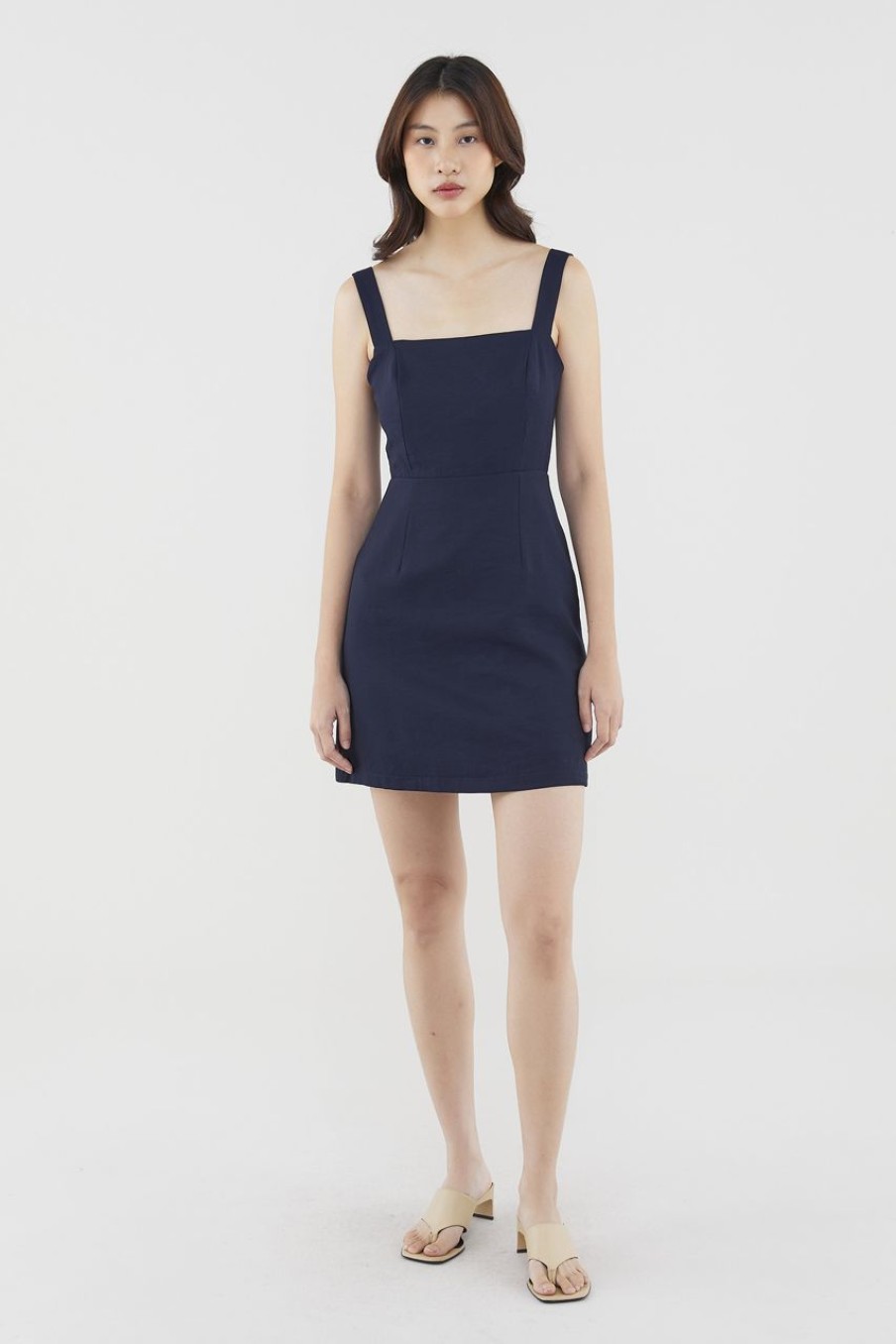 Women The Editor's Market Dresses | Noemi Tie-Back Mini Dress Navy Blue