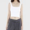 Women The Editor's Market Tops | Skylene Square Neck Tank White