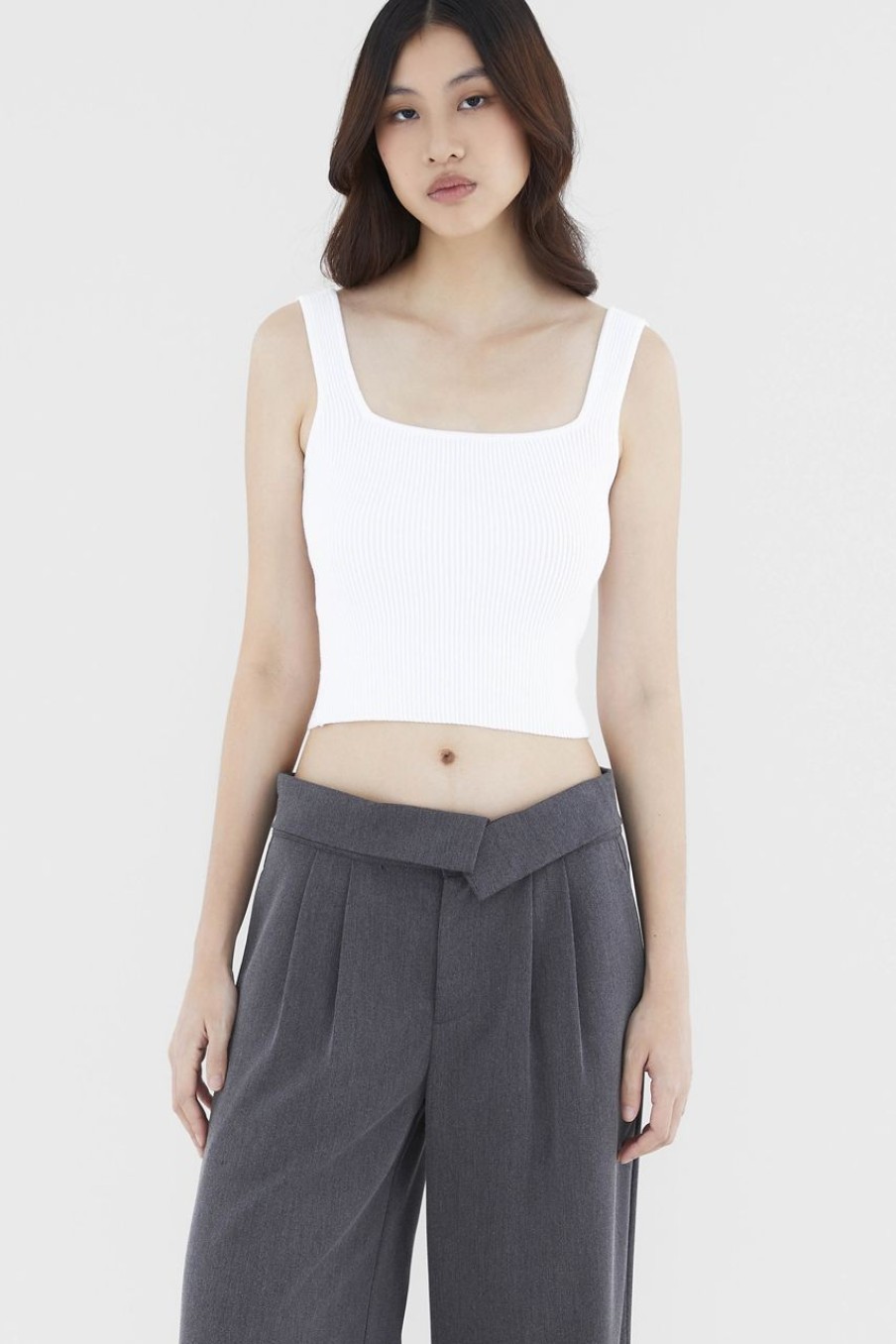 Women The Editor's Market Tops | Skylene Square Neck Tank White