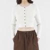 Women The Editor's Market Tops | Daena Button-Down Knit Top Almond