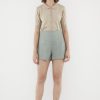 Women The Editor's Market Shorts | Corena Linen Relaxed Shorts Ash Green