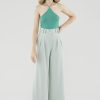 Women The Editor's Market Pants | Betsey Wide-Leg Pants Chalk Green